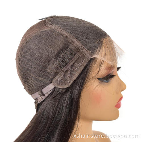 5X5 Closure Wig Cuticle Aligned Natural Black Mink Human Hair Wigs For Black Women Wholesale Hair Vendors